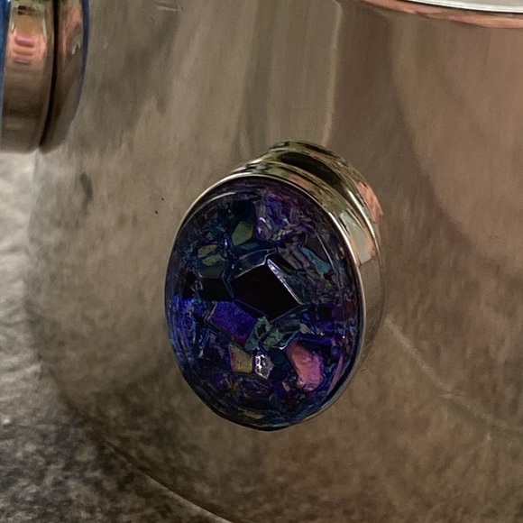 Vintage Sarah Coventry Cleopatra Cuff Blue Confetti Lucite Modern Space Age - Picture 3 of 14